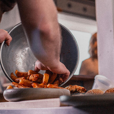 preparing food for dinner at restaurant