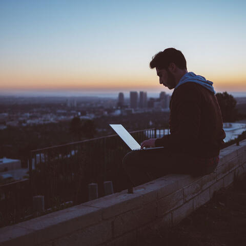 entrepreneur working outside